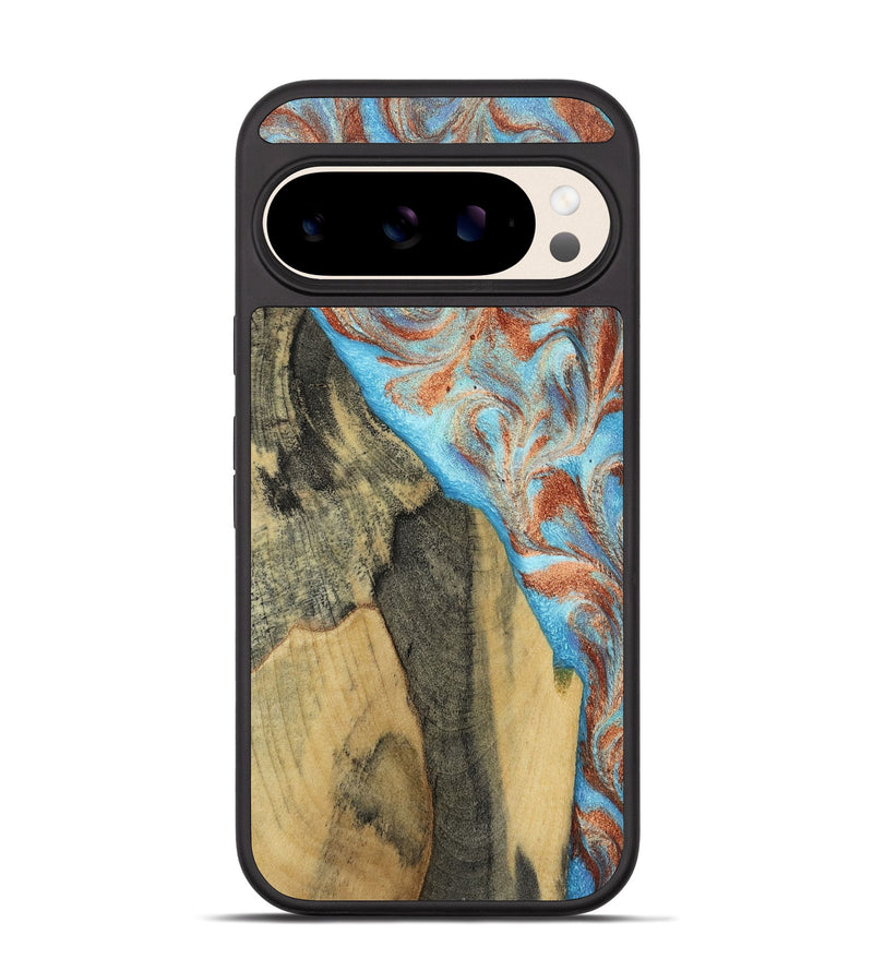 Pixel 10 Pro Wood Phone Case - Ailany (Teal & Gold, 805932)