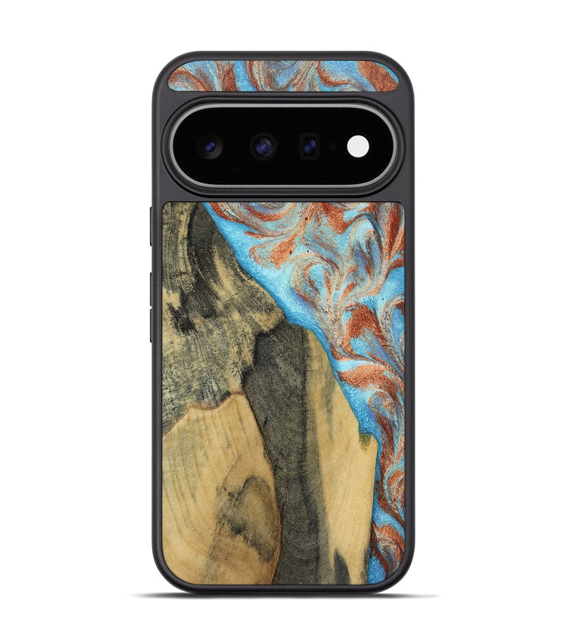 Pixel 11 Pro Wood Phone Case - Ailany (Teal & Gold, 805932)