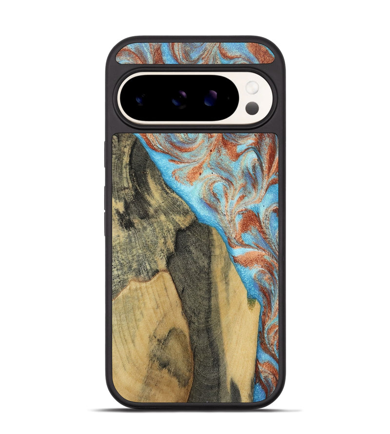 Pixel 9 Pro Wood Phone Case - Ailany (Teal & Gold, 805932)