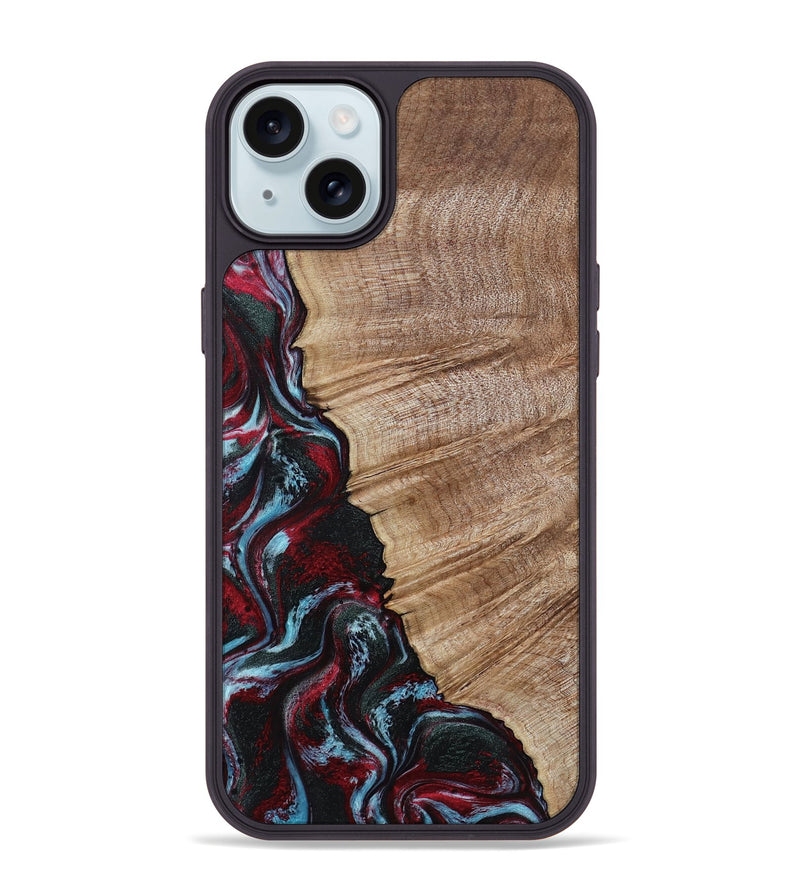 iPhone 15 Plus Wood Phone Case - Mellie (Red, 805943)