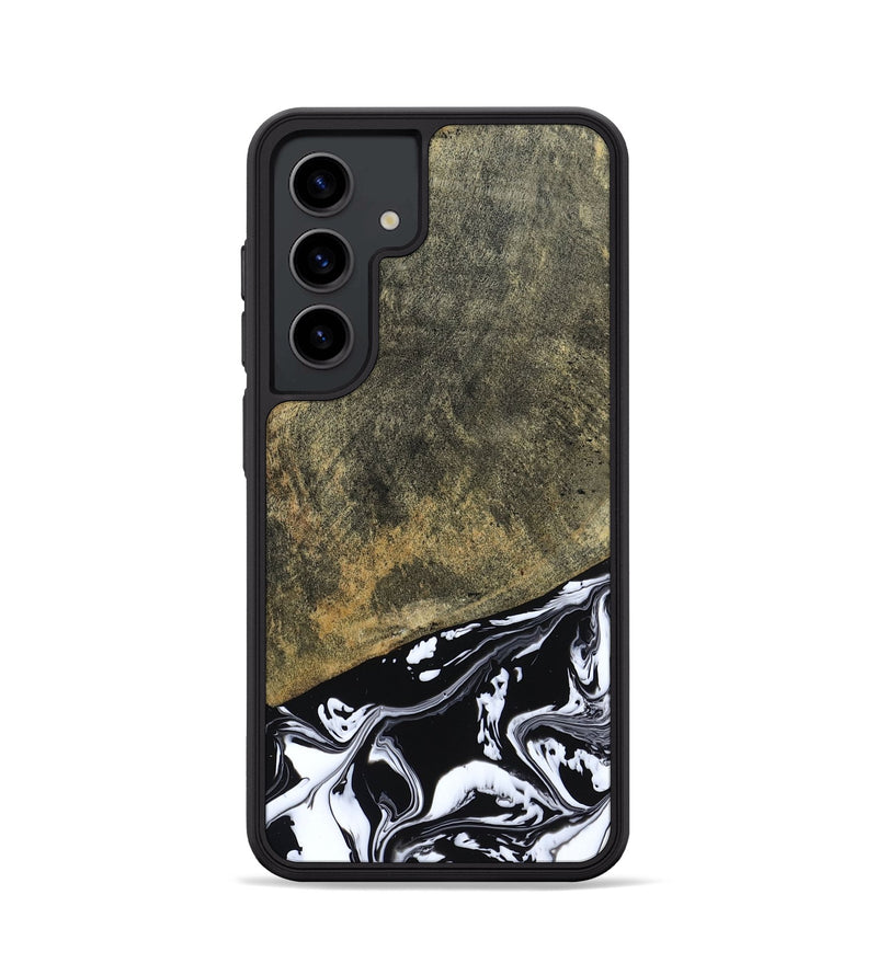 Galaxy S24 Wood Phone Case - Larkin (Black & White, 805949)
