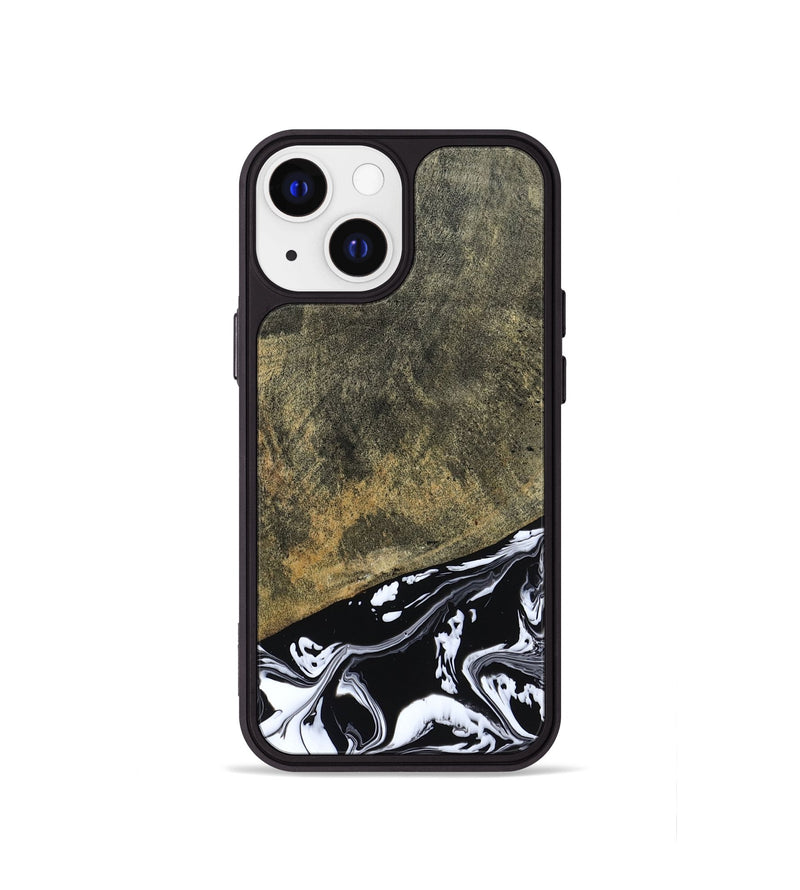 iPhone 13 mini Wood Phone Case - Larkin (Black & White, 805949)