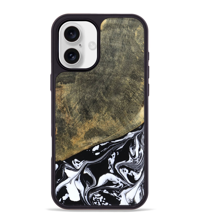 iPhone 16 Plus Wood Phone Case - Larkin (Black & White, 805949)