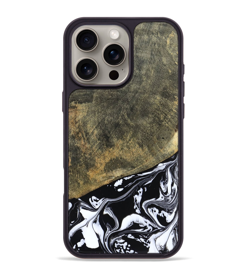 iPhone 16 Pro Max Wood Phone Case - Larkin (Black & White, 805949)