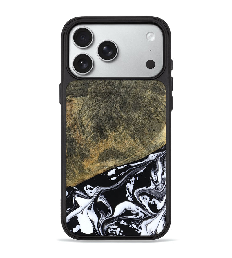 iPhone 18 Pro Max Wood Phone Case - Larkin (Black & White, 805949)