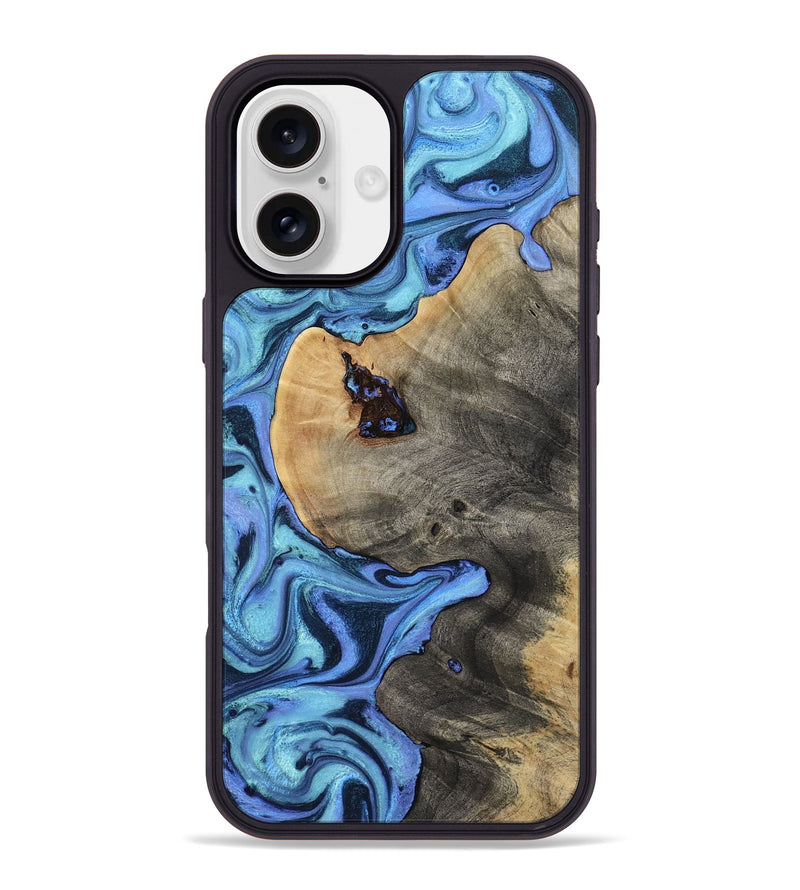 iPhone 16 Plus Wood Phone Case - Archie (Blue, 805955)