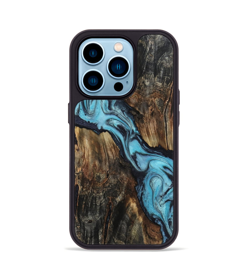 iPhone 14 Pro Wood Phone Case - Lindy (Blue, 805958)