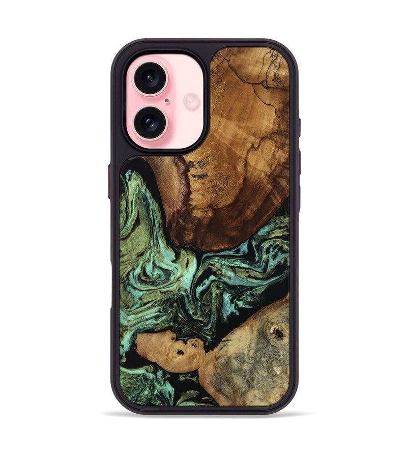iPhone 16 Wood Phone Case - Jax (Green, 805962)