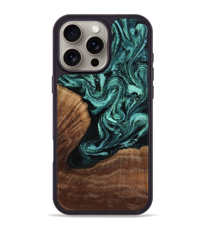 iPhone 16 Pro Max Wood Phone Case - Lucinda (Green, 805963)