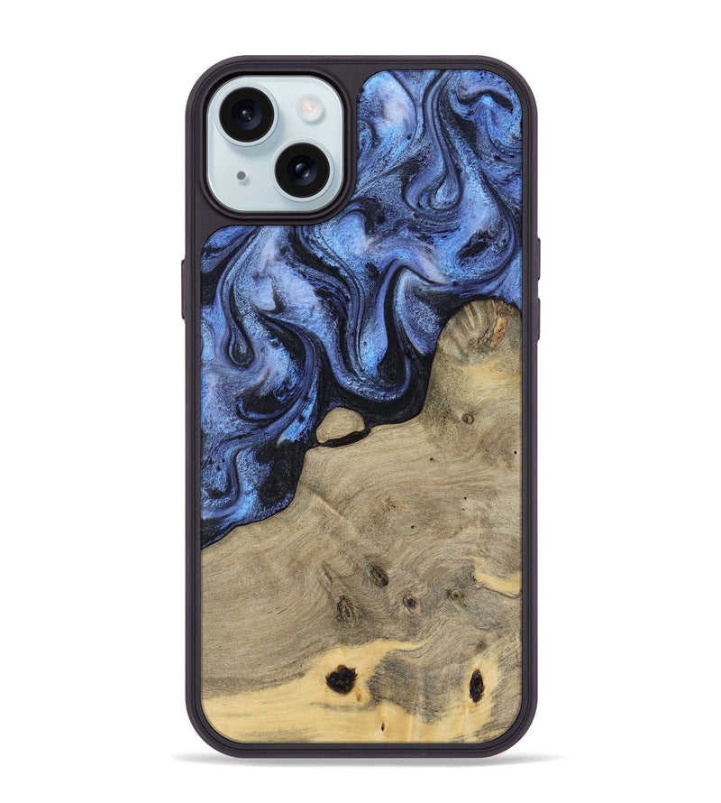 iPhone 15 Plus Wood Phone Case - Crue (Blue, 805981)