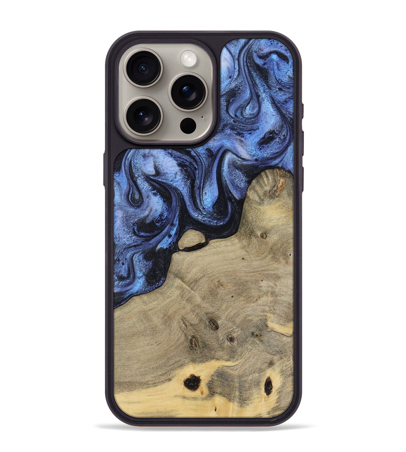 iPhone 15 Pro Max Wood Phone Case - Crue (Blue, 805981)