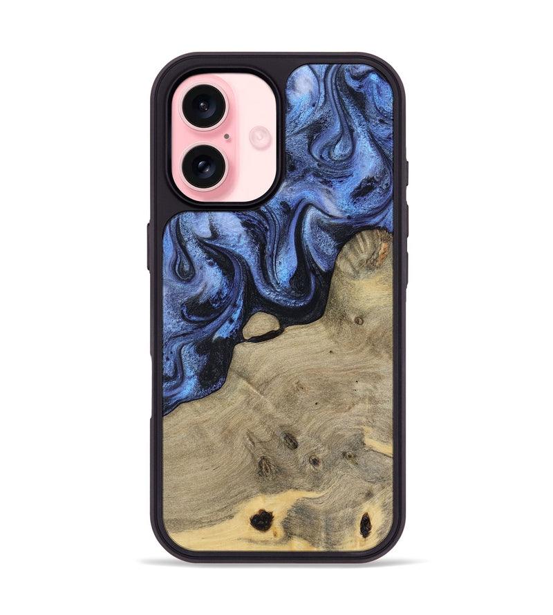 iPhone 16 Wood Phone Case - Crue (Blue, 805981)