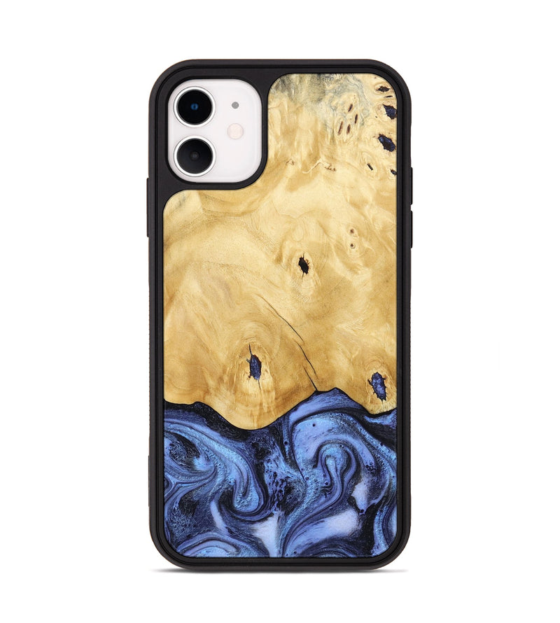 iPhone 11 Wood Phone Case - Rena (Blue, 805987)