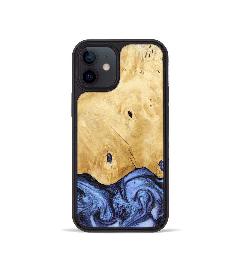 iPhone 12 mini Wood Phone Case - Rena (Blue, 805987)