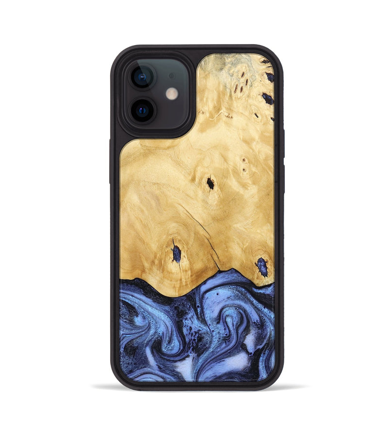iPhone 12 Wood Phone Case - Rena (Blue, 805987)
