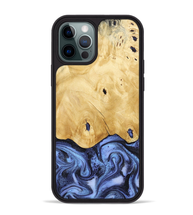 iPhone 12 Pro Max Wood Phone Case - Rena (Blue, 805987)