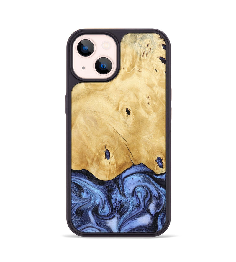 iPhone 14 Wood Phone Case - Rena (Blue, 805987)