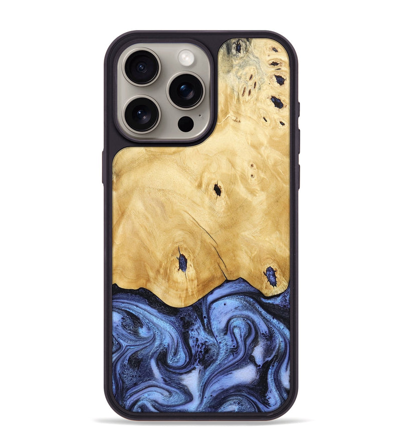 iPhone 15 Pro Max Wood Phone Case - Rena (Blue, 805987)