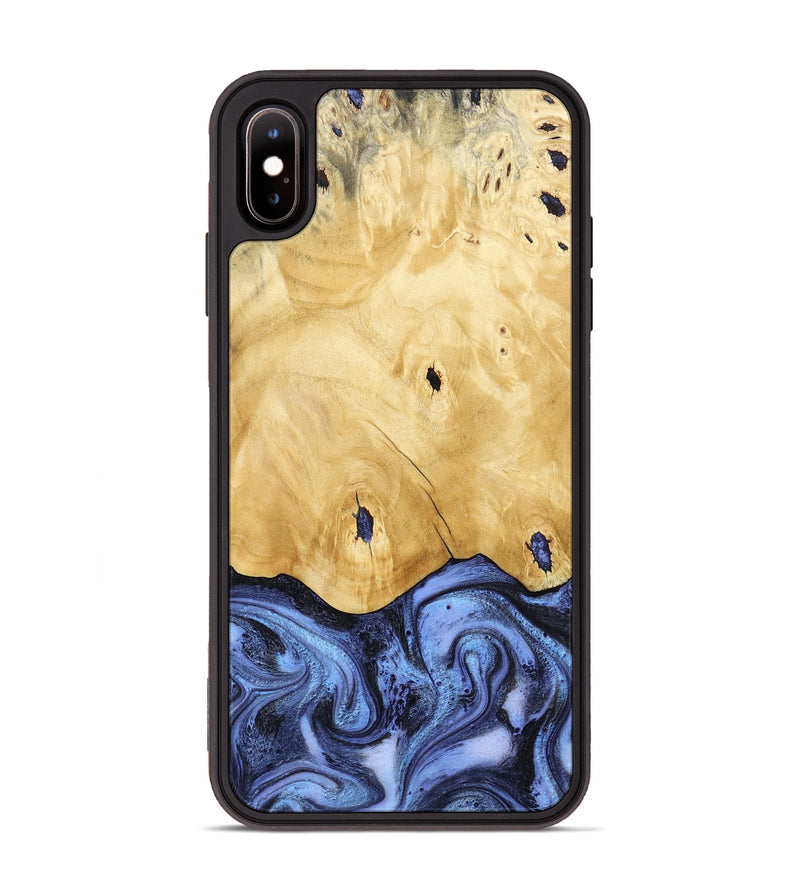 iPhone Xs Max Wood Phone Case - Rena (Blue, 805987)