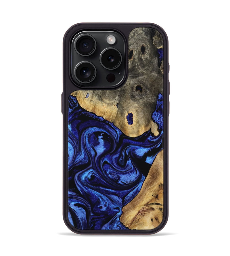 iPhone 15 Pro Wood Phone Case - Terrie (Blue, 805990)
