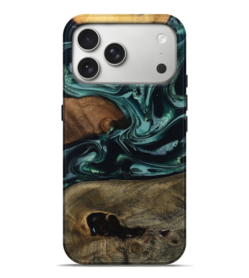 iPhone 17 Pro Max Wood Live Edge Phone Case - Miley (Green, 806047)