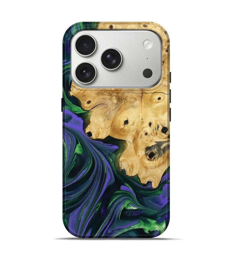 iPhone 17 Pro Wood Live Edge Phone Case - Ulises (Green, 806049)
