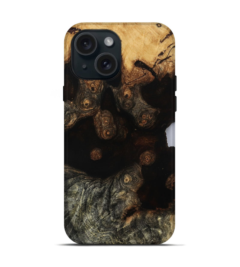 iPhone 15 Wood Live Edge Phone Case - Mariann (Clear, 806057)