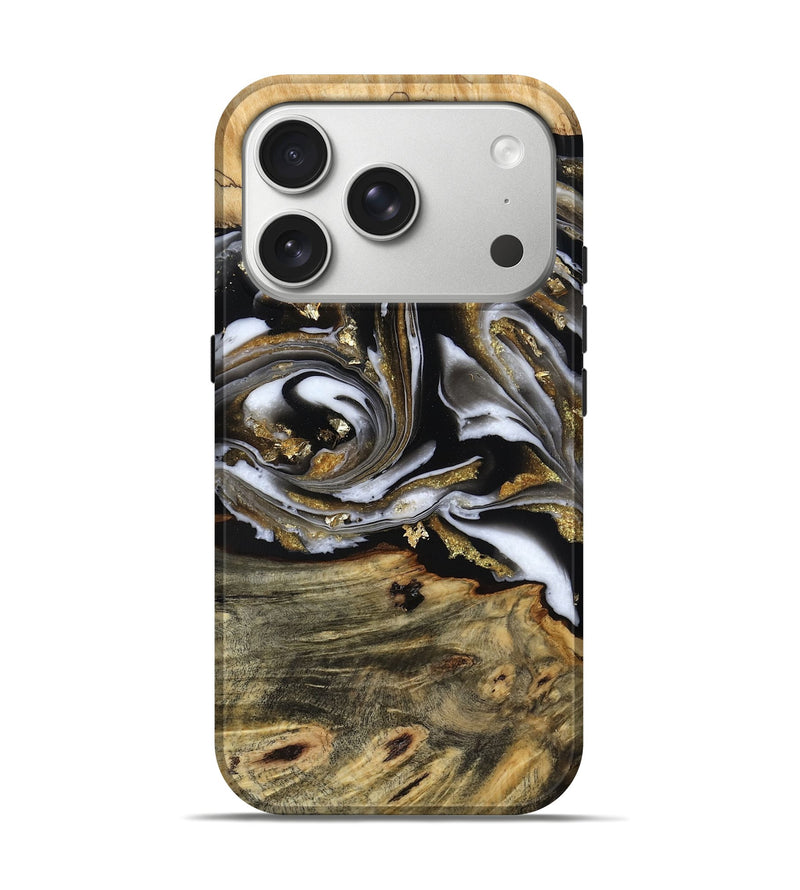 iPhone 17 Pro Wood Live Edge Phone Case - Daxton (Black & White, 806067)