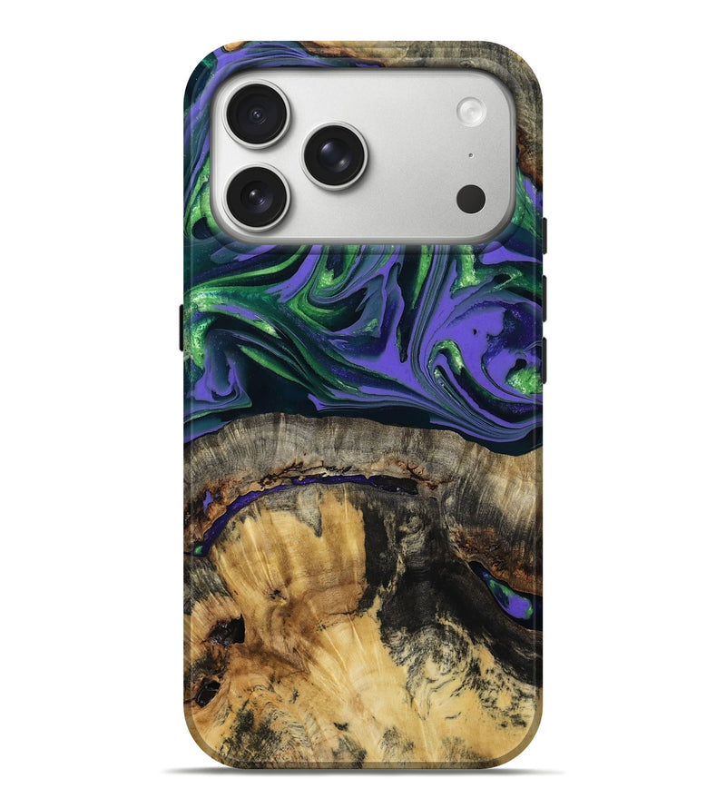 iPhone 17 Pro Max Wood Live Edge Phone Case - Tarah (Purple, 806074)