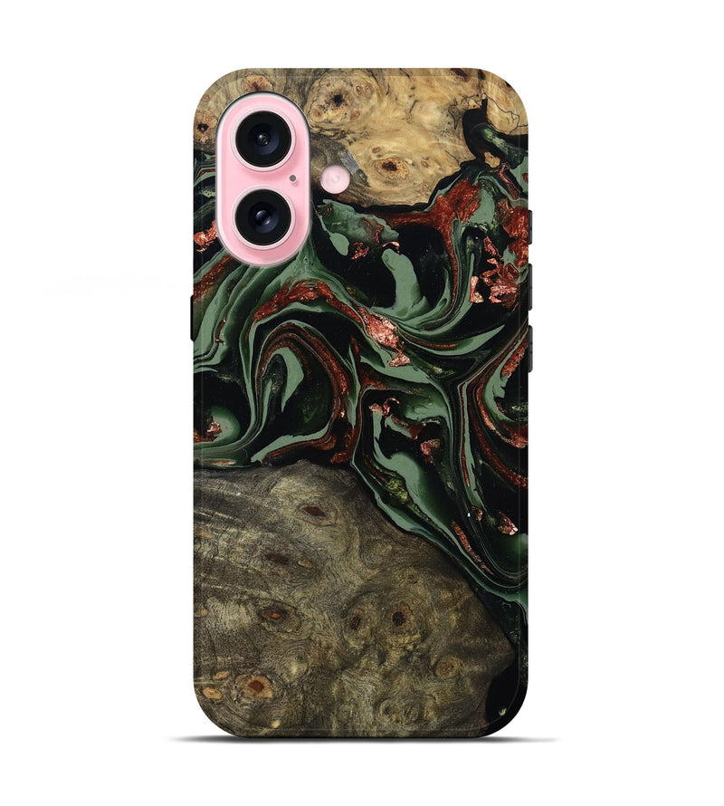 iPhone 17 Wood Live Edge Phone Case - Spencer (Green, 806086)
