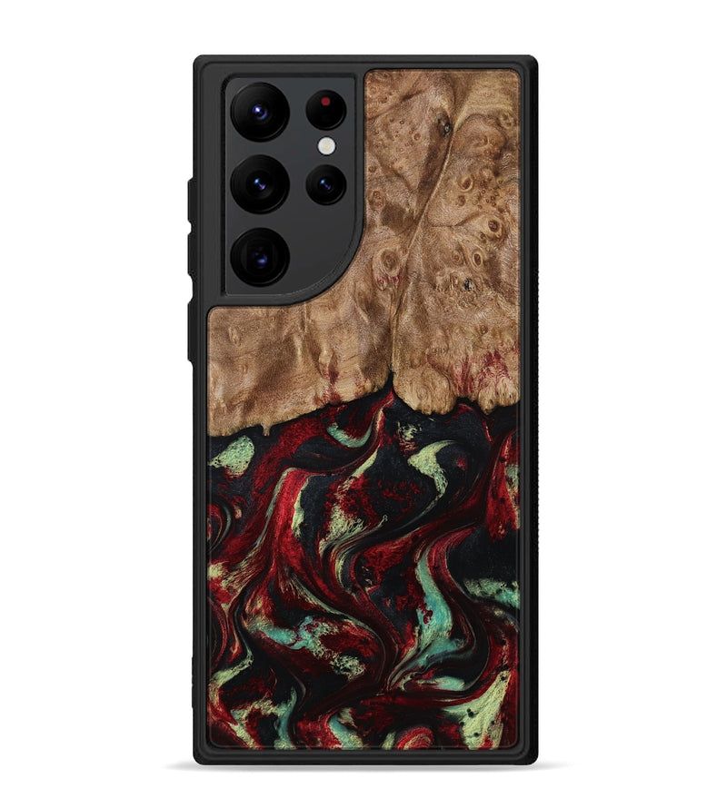 Galaxy S22 Ultra Wood Phone Case - Terese (Red, 806103)