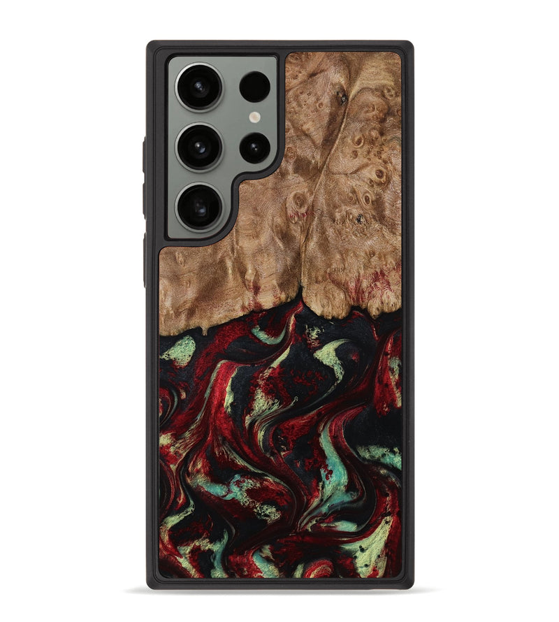 Galaxy S23 Ultra Wood Phone Case - Terese (Red, 806103)