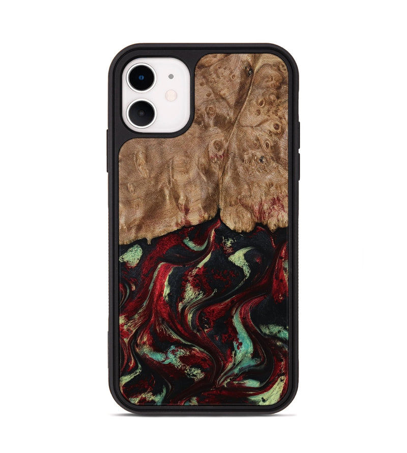 iPhone 11 Wood Phone Case - Terese (Red, 806103)