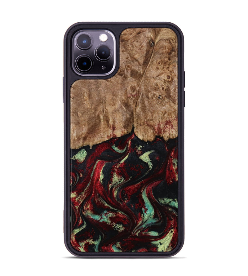 iPhone 11 Pro Max Wood Phone Case - Terese (Red, 806103)