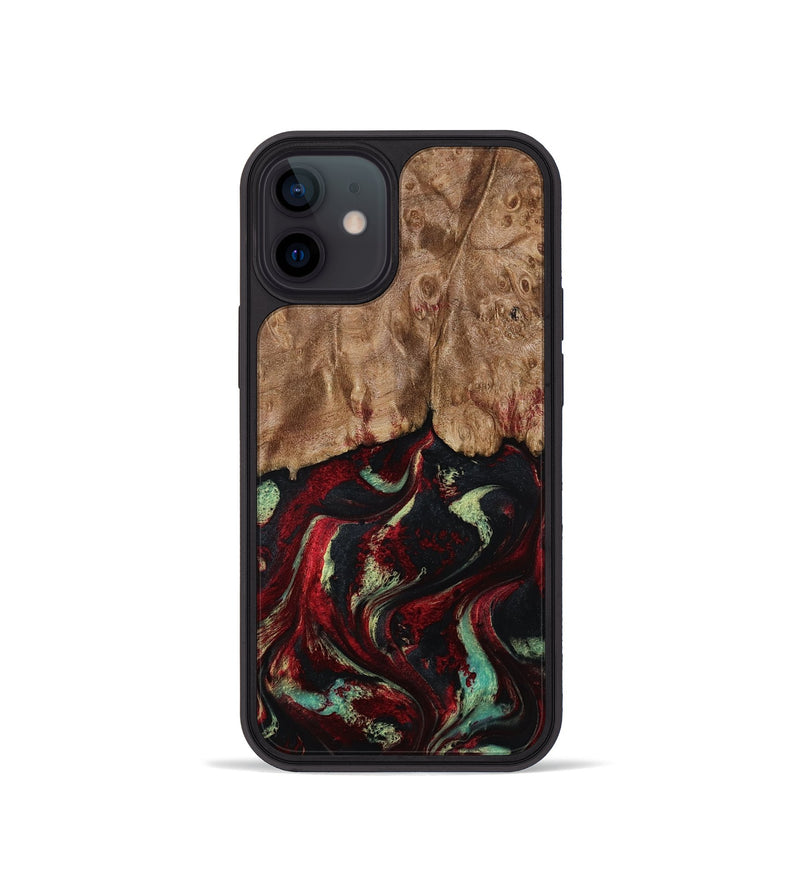 iPhone 12 mini Wood Phone Case - Terese (Red, 806103)
