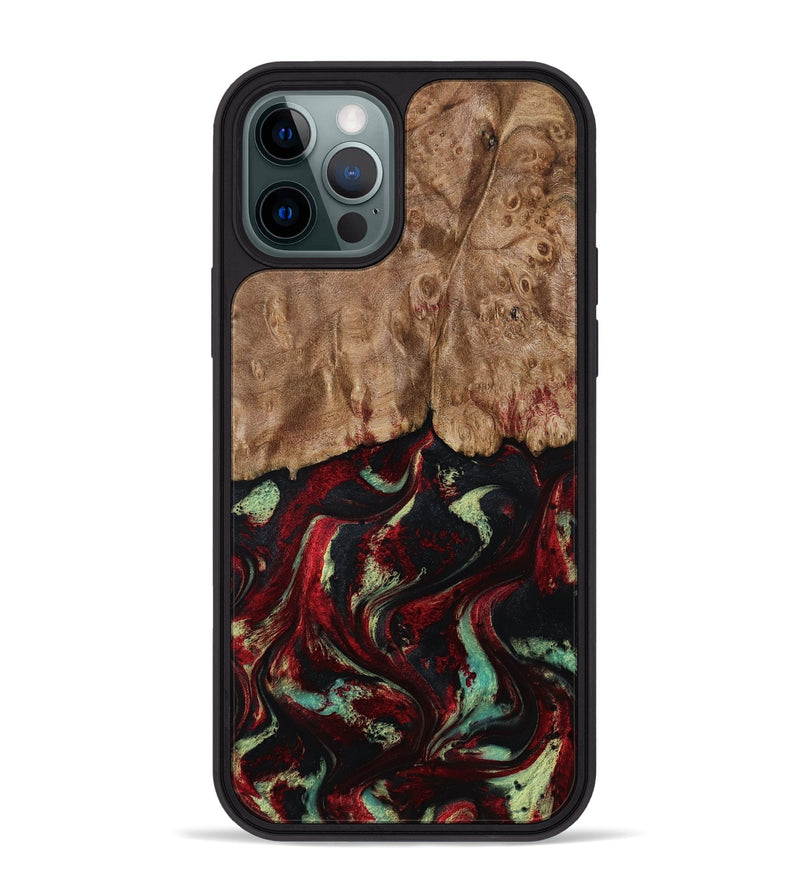 iPhone 12 Pro Max Wood Phone Case - Terese (Red, 806103)