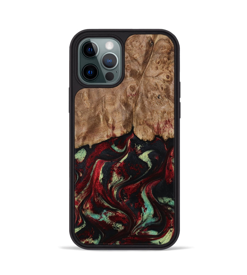 iPhone 12 Pro Wood Phone Case - Terese (Red, 806103)