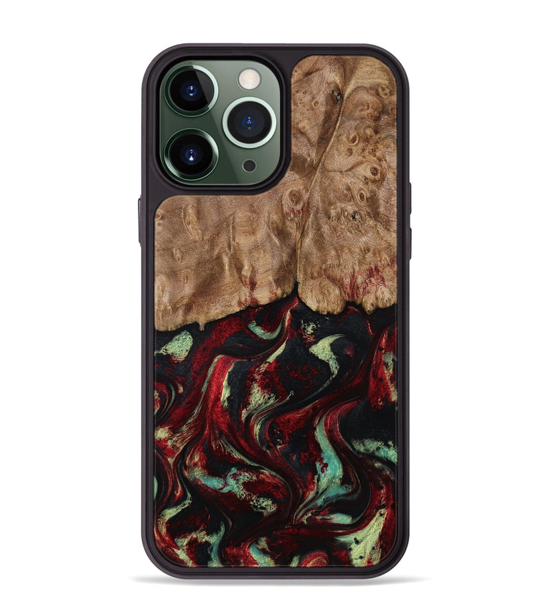 iPhone 13 Pro Max Wood Phone Case - Terese (Red, 806103)