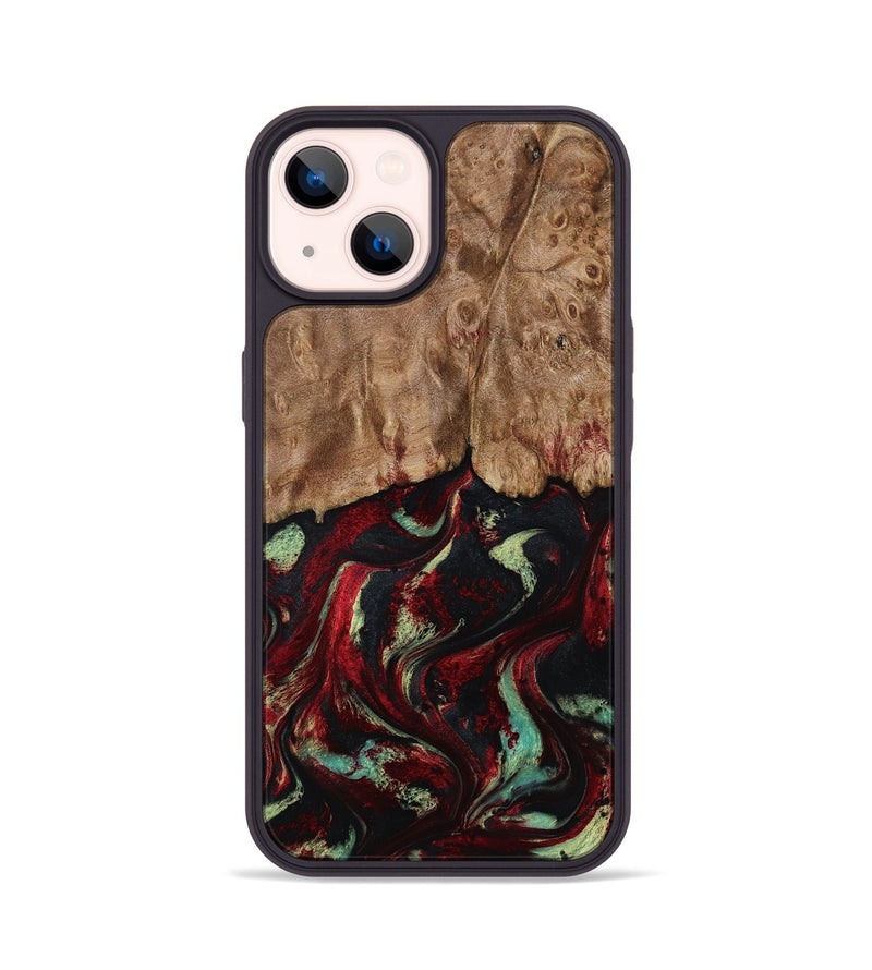 iPhone 14 Wood Phone Case - Terese (Red, 806103)