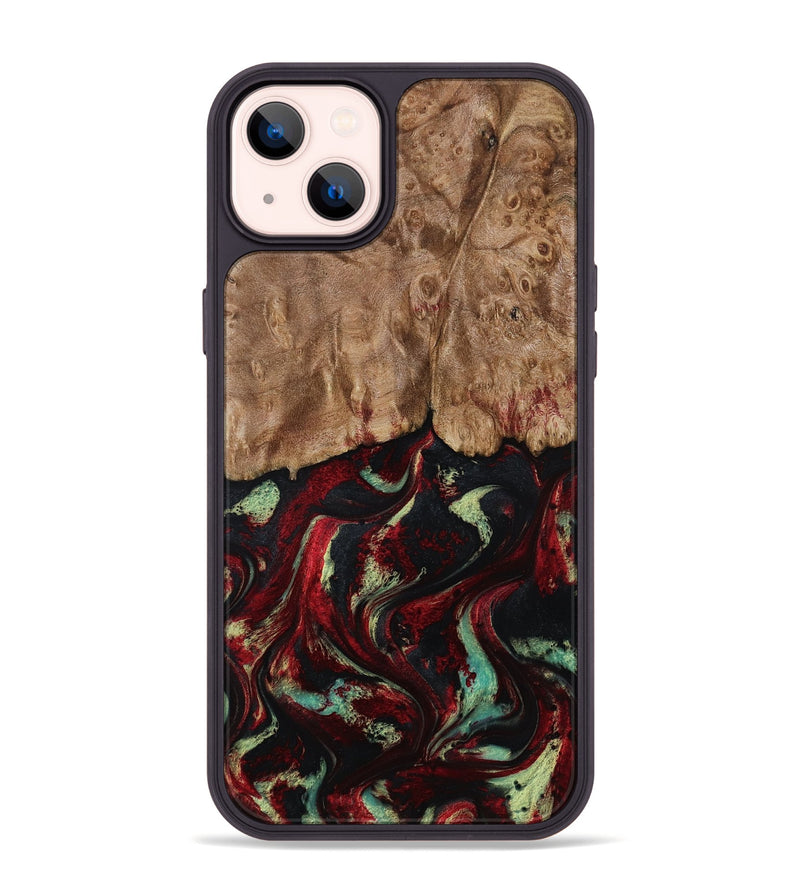 iPhone 14 Plus Wood Phone Case - Terese (Red, 806103)