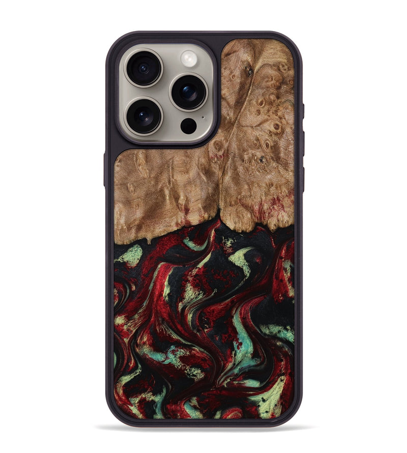 iPhone 15 Pro Max Wood Phone Case - Terese (Red, 806103)