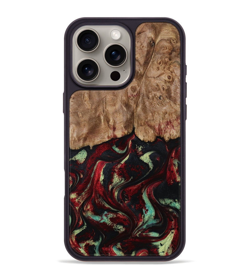 iPhone 16 Pro Max Wood Phone Case - Terese (Red, 806103)