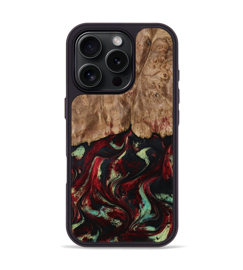 iPhone 16 Pro Wood Phone Case - Terese (Red, 806103)