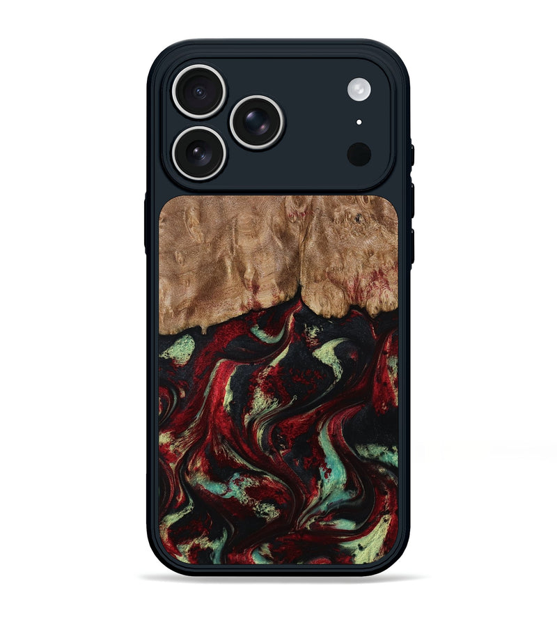 iPhone 17 Pro Max Wood Phone Case - Terese (Red, 806103)