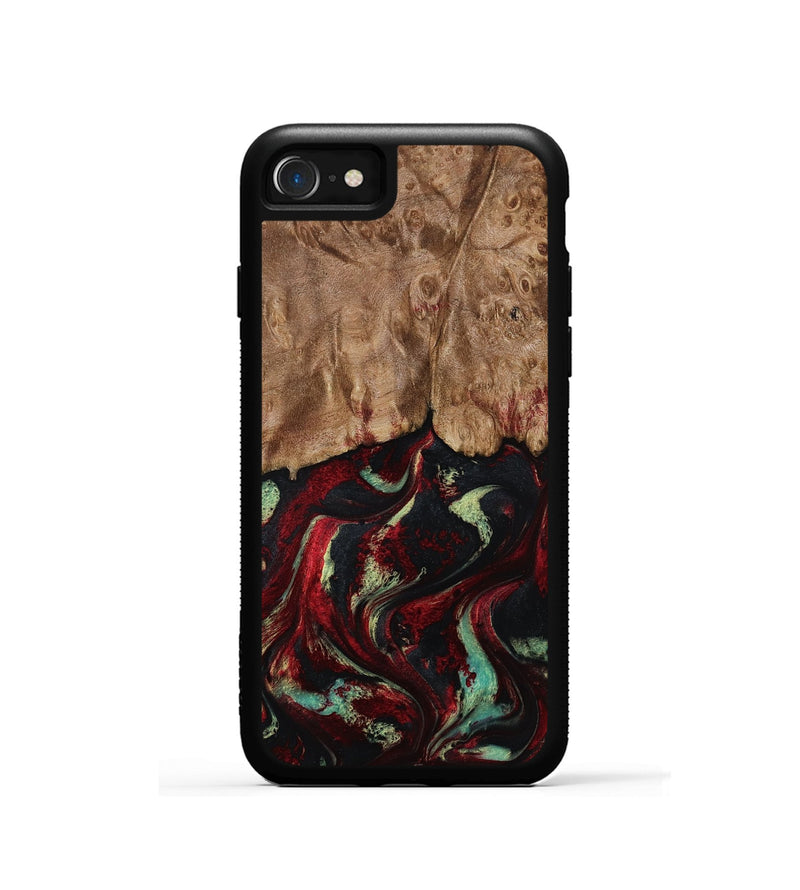 iPhone SE Wood Phone Case - Terese (Red, 806103)