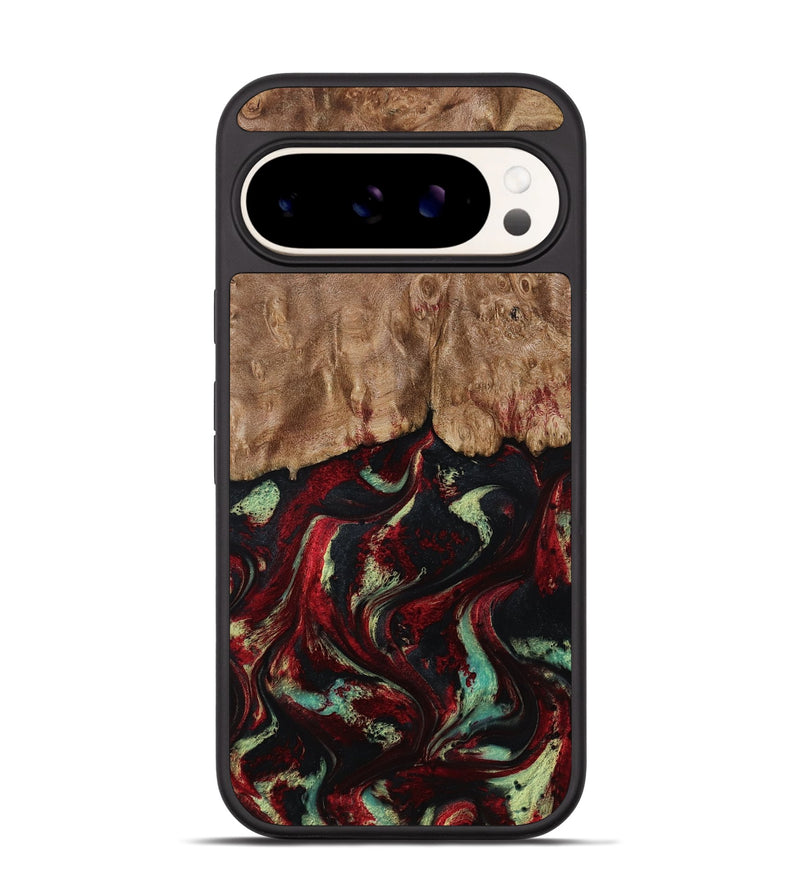 Pixel 9 Wood Phone Case - Terese (Red, 806103)