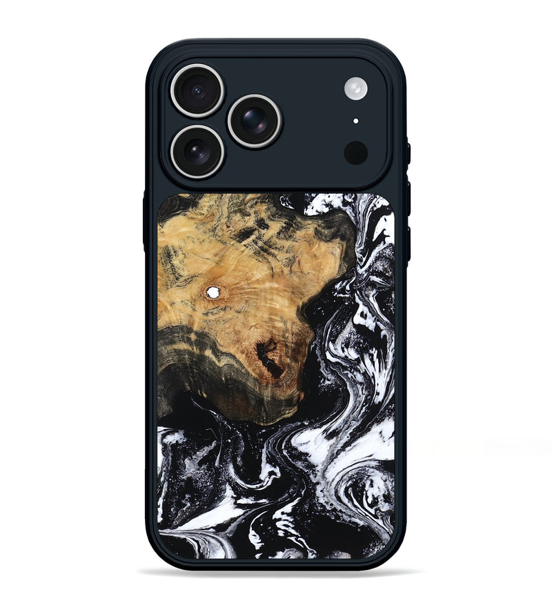 iPhone 17 Pro Max Wood Phone Case - Callan (Black & White, 806112)