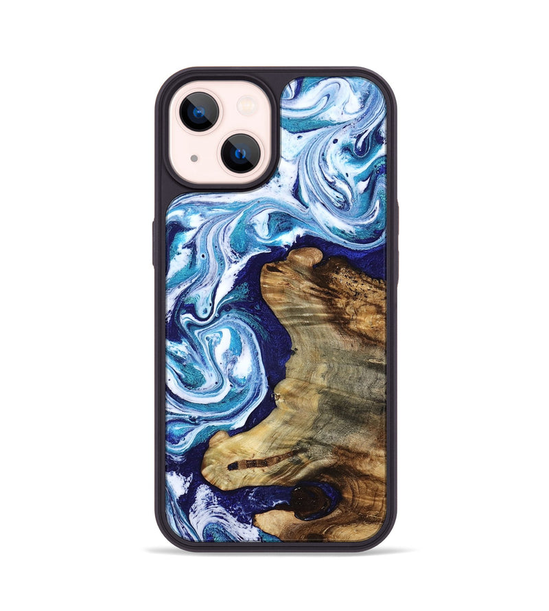 iPhone 14 Wood Phone Case - Robert (Blue, 806118)