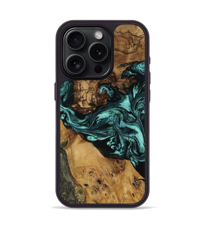 iPhone 15 Pro Wood Phone Case - Ashlynn (Green, 806123)