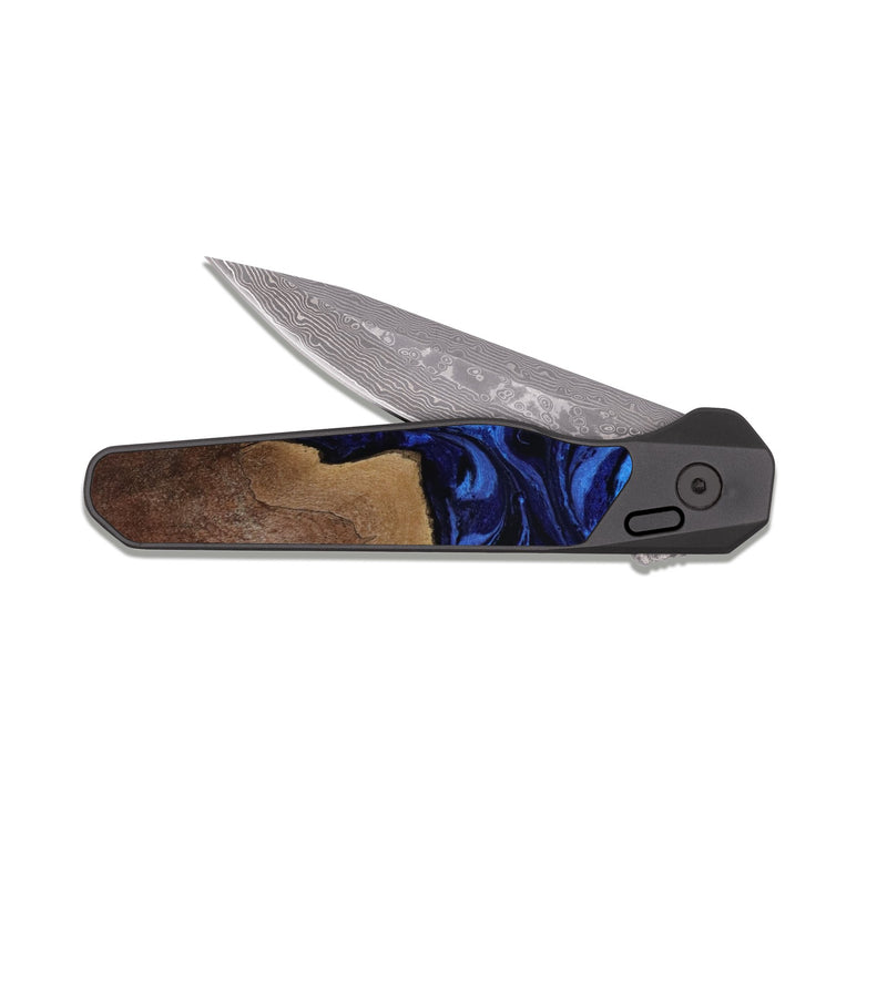 EDC Dark Wood Pocket Knife - Edgar (Blue, 806182)